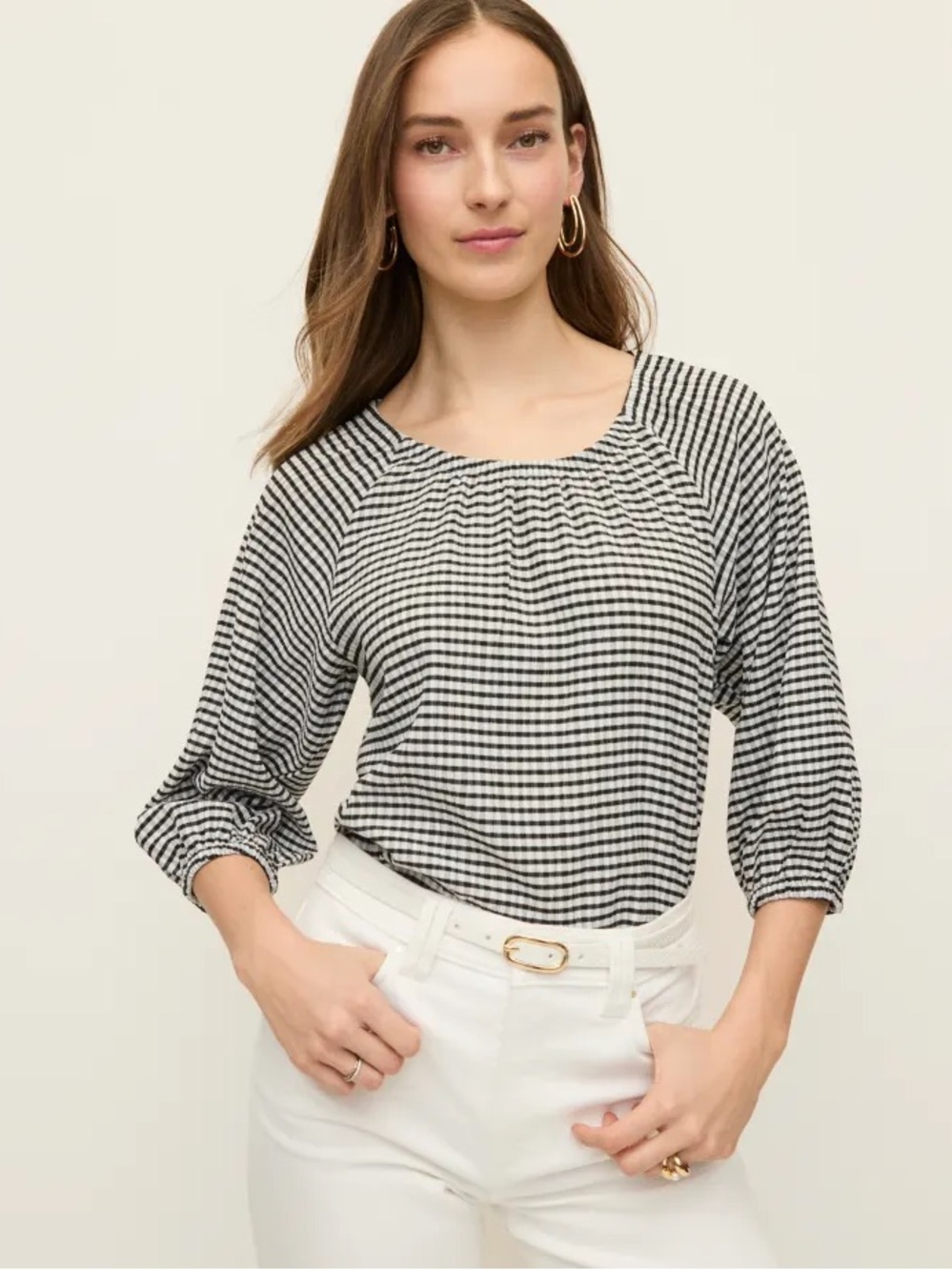 Women’s Ann Taylor Blouse Top Gingham NWT XL